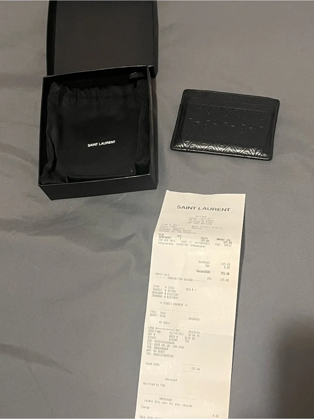 Saint Laurent Black Monogram Card Holder